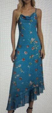 NWT Women's Summer Sleeveless Ruffle Hem Floral Spaghetti Strap Dress Sz Small